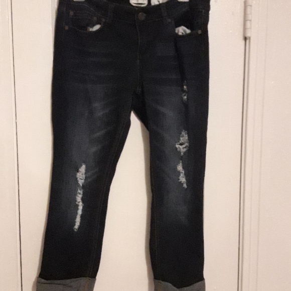 Indigo Rein Denim - Indigo Rein Women distressed crop jeans